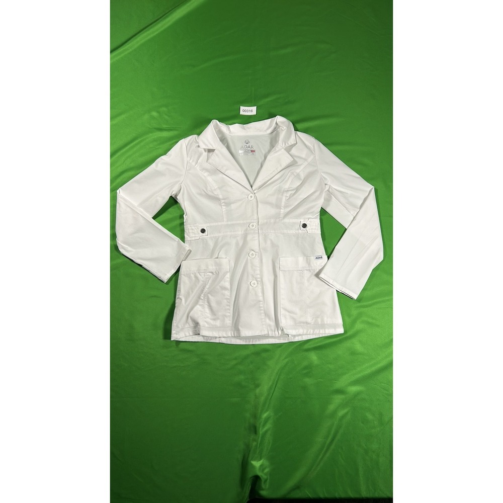 Adar Universal White Scrub Lab Coat Jacket XS Women's Professional Medical Wear